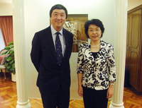 Prof. Joseph Sung (left), Vice-Chancellor and Ms. Zhang Xiuqin (right), Director General of Department of International Cooperation & Exchanges of MOE